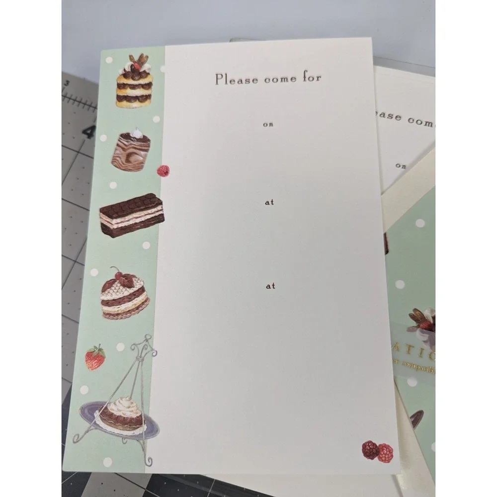 Caspari Party Invitations Chocolat Pamela Gladding 5x7 16 Total